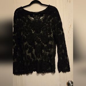 Black Floral Lace Top From Delusive